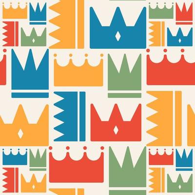 Crown pattern cute pastel color style