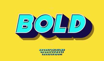 Vector 3d bold font color style