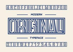 Original typeface modern typography line style. Cool trendy alhabet vector