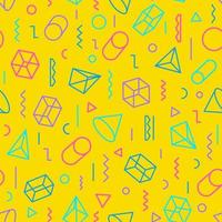 Geometric pattern consisting of shapes and lines color style on yellow background for brochure, flyer vector