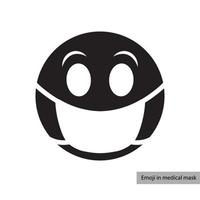 Emoji in medical mask icon vector