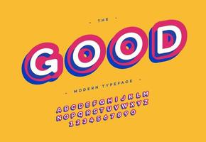 Vector good typeface 3d bold typography colorful style