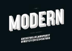 Vector modern typeface 3d bold typography