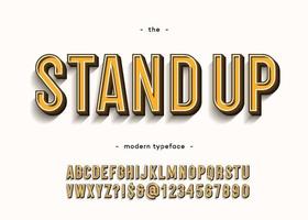Vector stand up alphabet modern typography