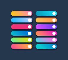 Set of button template gradient style vector