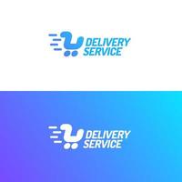 conjunto de logotipos de servicio de entrega que consta de carrito de compras vector