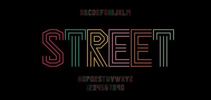 Vector street font color line style