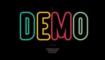 Vector demo font rounded bold color line style