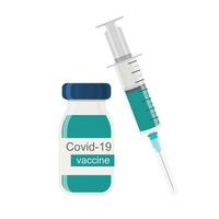 vacuna contra el coronavirus covid-19 con jeringa vector