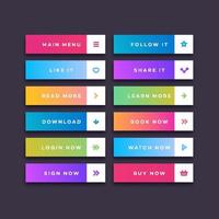 Set of button trendy gradient style vector