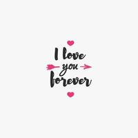 Valentines day emblem with sign i love you forever and heart isolated on white background vector
