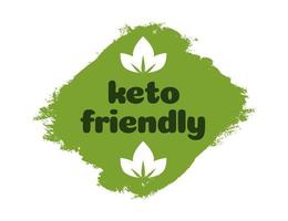 Keto friendly symbol on green organic texture vector