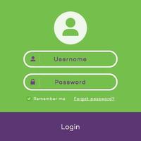 Simple login page form modern flat style vector