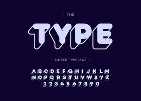 Vector type bold font 3d typography sans serif style