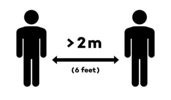 distanciamiento social. mantener la señal de distancia. vector