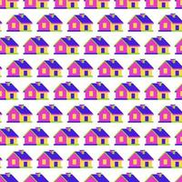 House seamless pattern 3d style vector