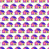 House seamless pattern 3d style vector