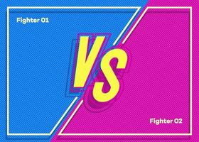 Versus banner with vs sign and frame on modern cyan pink color background vector