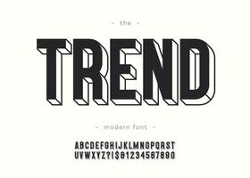 vector tendencia alfabeto 3d negrita tipografía