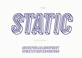 Vector 3d bold static font modern typography