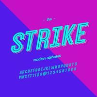 Strike font modern typography. Typeface trend colorful style for t shirt