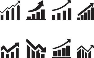 business graph chart icon set. vector