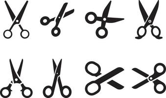 set of cutting scissors line. Professional Barber Scissors Vintage Set vector