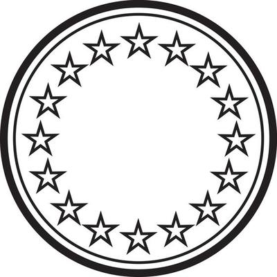 black star Wreaths for design, logo template. Round frame American flag symbols stylized logo