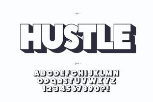 Vector hustle font 3d bold style