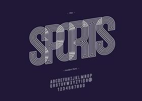 Vector sport alphabet line style modern typography