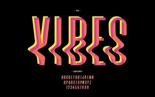 Vector vibes font modern colorful style
