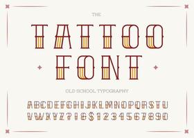 Tattoo font colorful style. vector