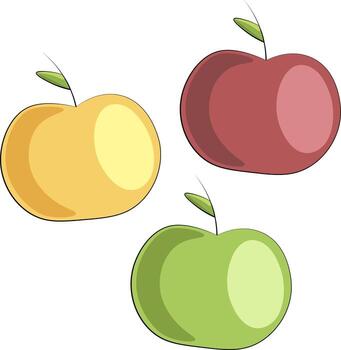 Single element Apple. Draw illustration in colors vector