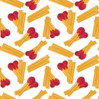 Seamless vector pattern with French fries and ketchup