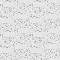 Seamless vector pattern with outline cloud and lightning