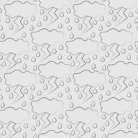 Seamless vector pattern with outline cloud and lightning