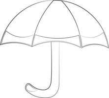 Single element Umbrella. Draw illustration in black and white vector