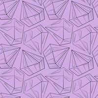 Seamless vector pattern with outline black diamonds
