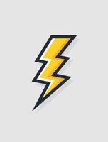 Yellow electric lightning bold symbol vector