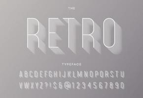 Retro typeface with shadow vector