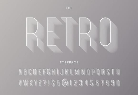 Retro typeface with shadow