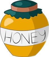 Single element jar of honey. Draw illustration in color vector