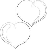 Single element Heart. Draw illustration black and white vector