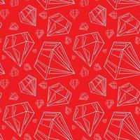 Seamless vector pattern with outline white diamonds