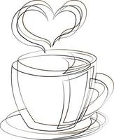 Single element Cup. Draw illustration black and brown vector