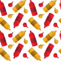 Seamless vector pattern with ketchup and mustard