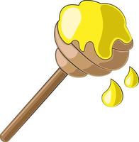 Single element honey dipper. Draw illustration in colors vector