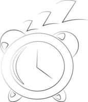 alarma de un solo elemento. dibujar ilustración en blanco y negro vector