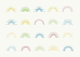 Sunburst icons vector set