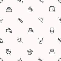 seamless pattern with cupcake and dessert icons vector